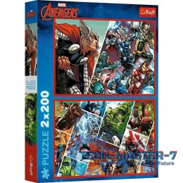 Puzzle 2x200 elementów Obrońcy świata Avengers Marvel
