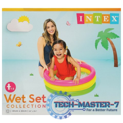 INTEX 57107 Basen ogrodowy dmuchany dla dzieci tęczowy INTEX 57107 Basen ogrodowy dmuchany dla dzieci tęczowy