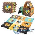 Mata edukacyjna piankowa puzzle zwierzątka kolorowa 85 x 85 cm 9 elementów kolorowa folia