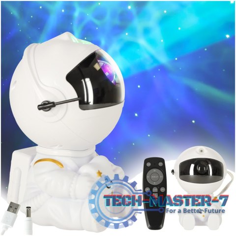 Projektor gwiazd lampka nocna astronauta na pilot biała Projektor gwiazd lampka nocna astronauta na pilot biała