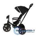 Rowerek trójkołowy TRIKE FIX Elite 2w1 z daszkiem obracany regulowany spacerówka prowadnik pasy czarny