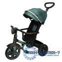 Rowerek trójkołowy TRIKE FIX Elite 2w1 z daszkiem obracany regulowany spacerówka prowadnik pasy zielony
