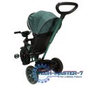 Rowerek trójkołowy TRIKE FIX Elite 2w1 z daszkiem obracany regulowany spacerówka prowadnik pasy zielony