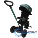 Rowerek trójkołowy TRIKE FIX Elite 2w1 z daszkiem obracany regulowany spacerówka prowadnik pasy zielony