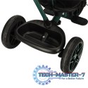 Rowerek trójkołowy TRIKE FIX Elite 2w1 z daszkiem obracany regulowany spacerówka prowadnik pasy zielony