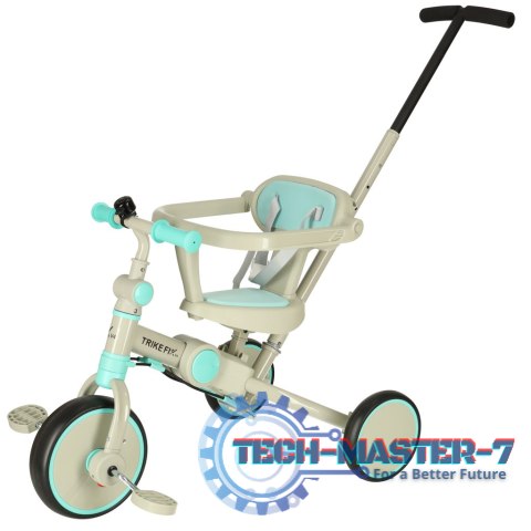 Rowerek trójkołowy TRIKE FIX V4 rower biegowy 6w1 daszek prowadnik pasy niebieski szary Rowerek trójkołowy TRIKE FIX V4 rower biegowy 6w1 daszek prowadnik pasy niebieski szary