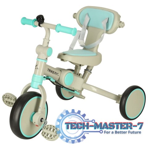 Rowerek trójkołowy TRIKE FIX V4 rower biegowy 6w1 daszek prowadnik pasy niebieski szary Rowerek trójkołowy TRIKE FIX V4 rower biegowy 6w1 daszek prowadnik pasy niebieski szary