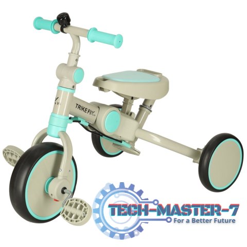 Rowerek trójkołowy TRIKE FIX V4 rower biegowy 6w1 daszek prowadnik pasy niebieski szary Rowerek trójkołowy TRIKE FIX V4 rower biegowy 6w1 daszek prowadnik pasy niebieski szary