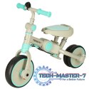 Rowerek trójkołowy TRIKE FIX V4 rower biegowy 6w1 daszek prowadnik pasy niebieski szary