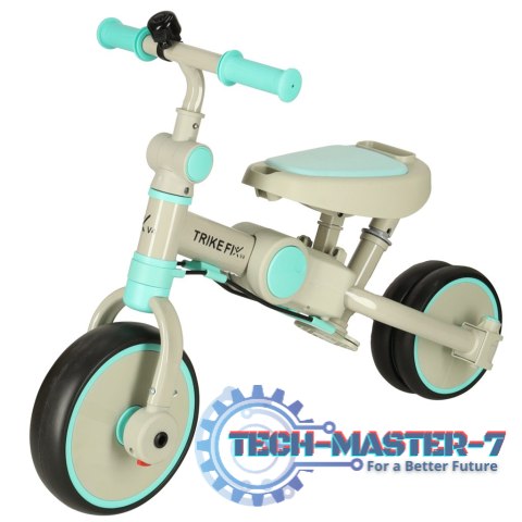 Rowerek trójkołowy TRIKE FIX V4 rower biegowy 6w1 daszek prowadnik pasy niebieski szary Rowerek trójkołowy TRIKE FIX V4 rower biegowy 6w1 daszek prowadnik pasy niebieski szary