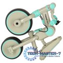 Rowerek trójkołowy TRIKE FIX V4 rower biegowy 6w1 daszek prowadnik pasy niebieski szary