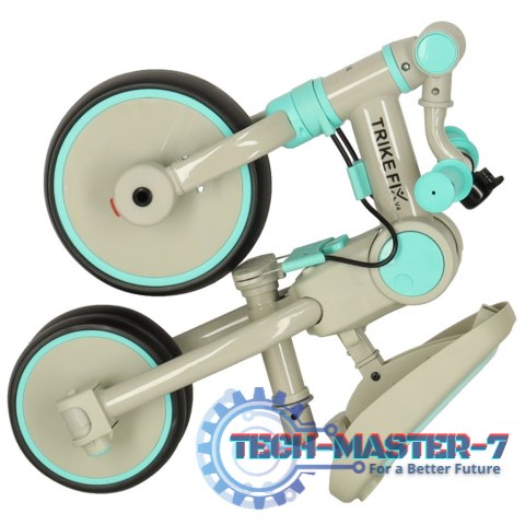 Rowerek trójkołowy TRIKE FIX V4 rower biegowy 6w1 daszek prowadnik pasy niebieski szary Rowerek trójkołowy TRIKE FIX V4 rower biegowy 6w1 daszek prowadnik pasy niebieski szary