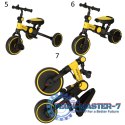 Rowerek trójkołowy TRIKE FIX V4 rower biegowy 6w1 daszek prowadnik pasy żółty czarny