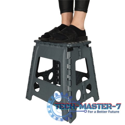 Stołek taboret składany antypoślizgowy 39cm ciemny szary Stołek taboret składany antypoślizgowy 39cm ciemny szary