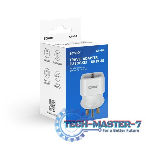 Adapter podróżny, gniazdo EU - wtyk UK AP-04 Adapter podróżny, gniazdo EU - wtyk UK AP-04
