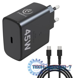 Zasilacz PD45W USB-C uniwersalny do notebooków, smartphonów, tabletów, power banków i innych urządzeń z gniazdem zasilającym USB