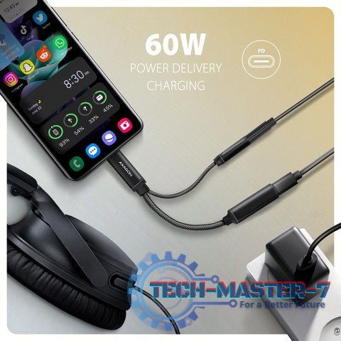 ADA-HCPD Zewnętrzna karta dźwiękowa USB-C 32bit DAC 3.5mm (F) złącze, 384kHz + PD 60W ADA-HCPD Zewnętrzna karta dźwiękowa USB-C 32bit DAC 3.5mm (F) złącze, 384kHz + PD 60W