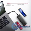 EEM2-GTS2 Obudowa zewnętrzna aluminiowa bezśrubowa USB-C 3.2 Gen 2 M.2 NVMe & SATA SSD + USB-A - USB-C redukcja