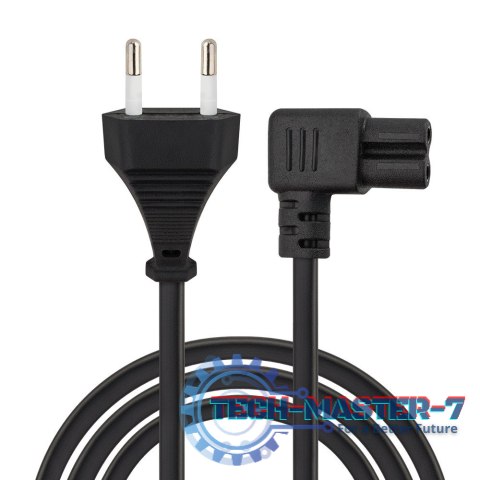 Kabel zasilający 2pin, C7 kątowy 5m, CL-186 Kabel zasilający 2pin, C7 kątowy 5m, CL-186