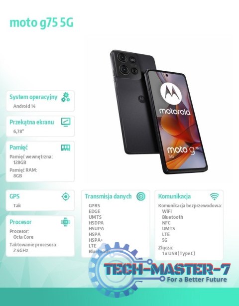 Smartfon moto g75 5G 8/128GB B2B Charcoal Gray business edition Smartfon moto g75 5G 8/128GB B2B Charcoal Gray business edition
