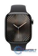 Watch Series 10 GPS + Cellular, koperta 46 mm z tytanu w kolorze łupkowym z paskiem sportowym w kolorze czarnym - rozmiar S/M