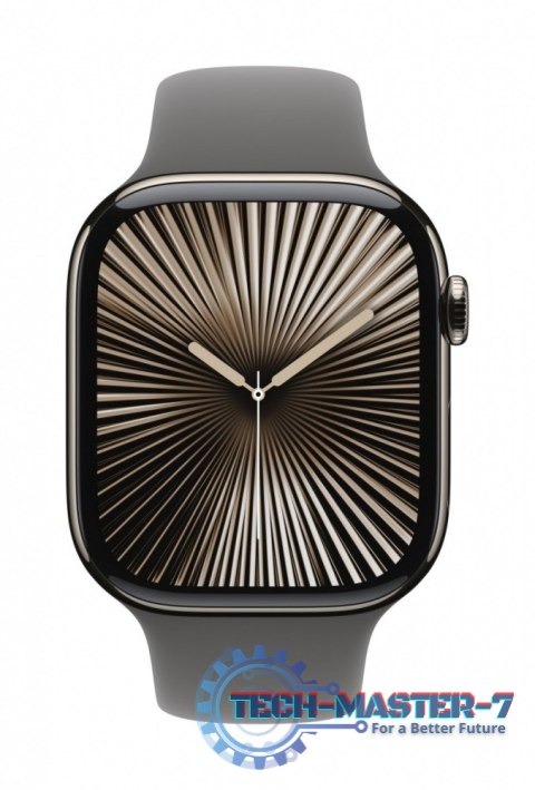 Watch Series 10 GPS + Cellular, koperta 46 mm z tytanu w kolorze naturalnym z paskiem sportowy w kolorze górskiej szarości - roz Watch Series 10 GPS + Cellular, koperta 46 mm z tytanu w kolorze naturalnym z paskiem sportowy w kolorze górskiej szarości - roz