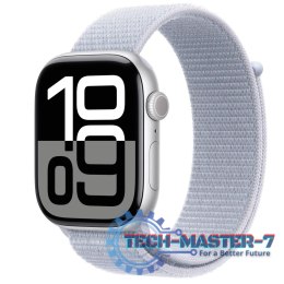Watch Series 10 GPS, koperta 46 mm z aluminium w kolorze srebrnym z opaską sportową w kolorze błękitnego obłoku
