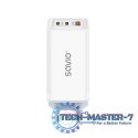 Ładowarka sieciowa 65W GaN LA-07 z kablem USB-A-USB typ C 1m, biała