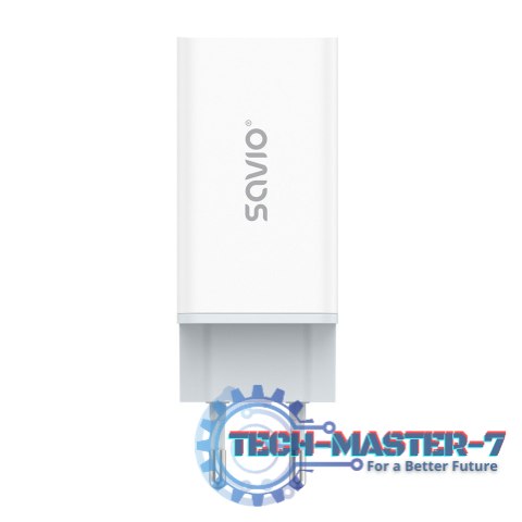 Ładowarka sieciowa 65W GaN LA-07 z kablem USB-A-USB typ C 1m, biała Ładowarka sieciowa 65W GaN LA-07 z kablem USB-A-USB typ C 1m, biała