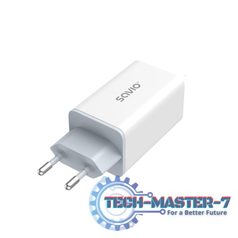 Ładowarka sieciowa 65W GaN LA-07 z kablem typu C-USB typ C 100W 1m, biało-czarna Ładowarka sieciowa 65W GaN LA-07 z kablem typu C-USB typ C 100W 1m, biało-czarna