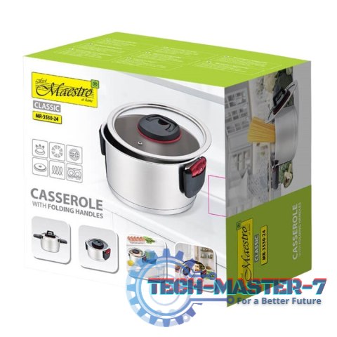 Garnek ze składanymi uchwytami 24cm, 5,5l MR-3530-24 Garnek ze składanymi uchwytami 24cm, 5,5l MR-3530-24