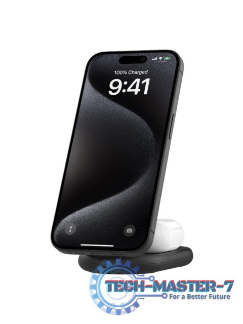 Magnetyczna podstawka ładująca BOOSTCHARGE 2w1 Qi2 15W czarna składana Magnetyczna podstawka ładująca BOOSTCHARGE 2w1 Qi2 15W czarna składana