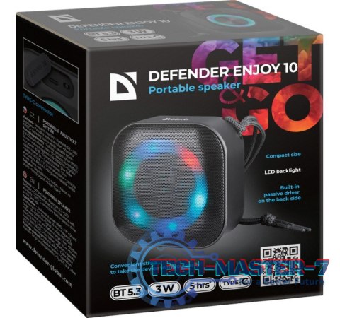Głośnik Bluetooth ENJOY 10 3W Czarny Głośnik Bluetooth ENJOY 10 3W Czarny