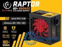 Zasilacz ATX RAPTOR 600W BRONZE 80+,Single Rail, DC-DC