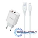 Ładowarka sieciowa GaN PD81T 22,5W USB+USB-C + kabel USB/USB-C