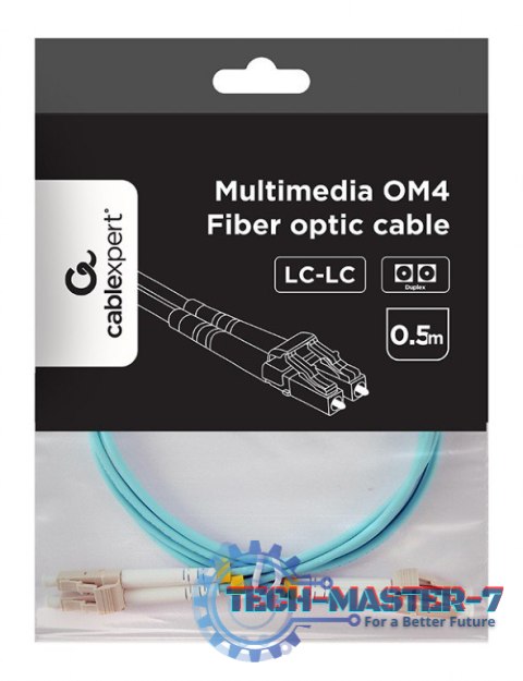 Kabel światłowodowy wielomodowy duplex OM4 50/125, LC/LC, 0.5m Kabel światłowodowy wielomodowy duplex OM4 50/125, LC/LC, 0.5m