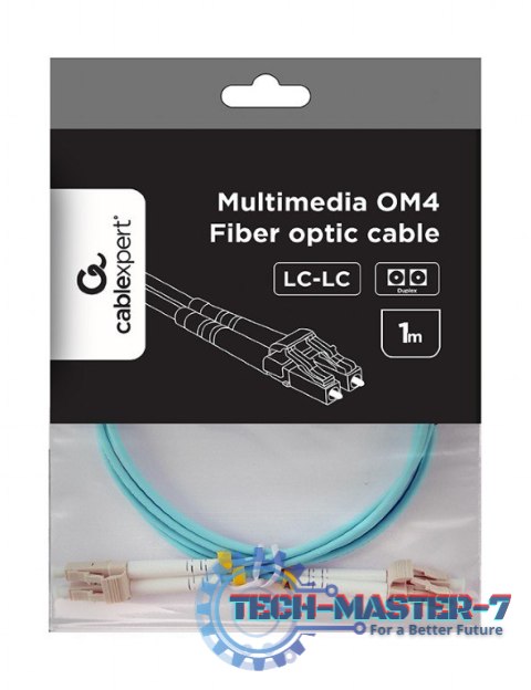 Kabel światłowodowy wielomodowy duplex OM4 50/125, LC/LC, 1 m Kabel światłowodowy wielomodowy duplex OM4 50/125, LC/LC, 1 m