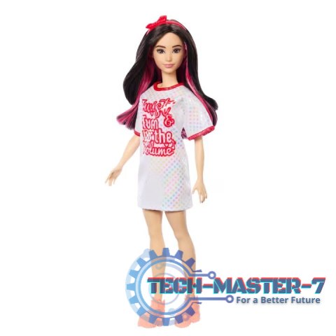 Lalka Barbie Fashionistas brunetka z falowanymi włosami Lalka Barbie Fashionistas brunetka z falowanymi włosami