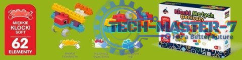 Klocki Małych Geniuszy - Soft 62 elementy Klocki Małych Geniuszy - Soft 62 elementy