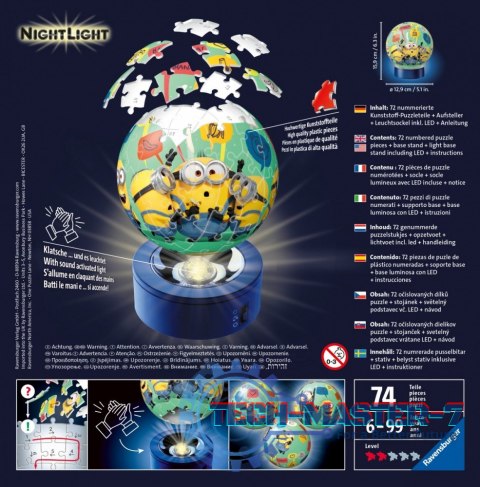 Puzzle 3D Świecąca Kula Minionki Puzzle 3D Świecąca Kula Minionki