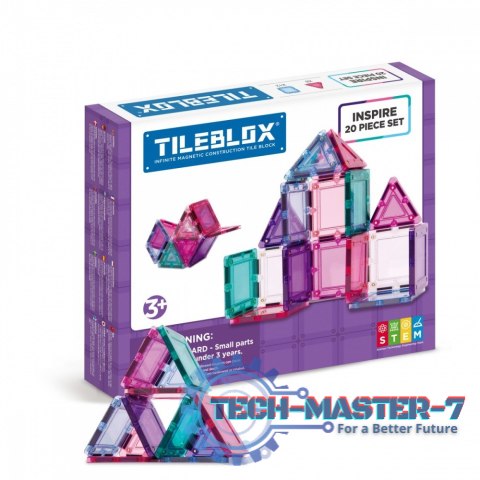Klocki magnetyczne Tileblox Zestaw pastelowy 20 elementów