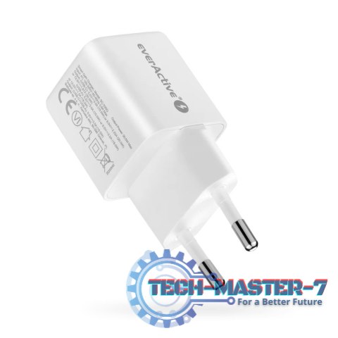 Ładowarka sieciowa GaN 1X USB, 1X USB-C 20W QC3.0 Biała Ładowarka sieciowa GaN 1X USB, 1X USB-C 20W QC3.0 Biała