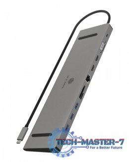 Stacja dokująca IB-DK2106a-CPD 11 w 1, 2x HDMI, 1x VGA, LAN, czytnik kart, 3x USB, 100W PD