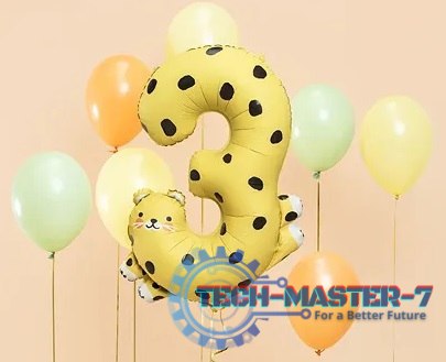 Balon foliowy urodzinowy cyfra "3" - Gepard 55x75 cm Balon foliowy urodzinowy cyfra "3" - Gepard 55x75 cm