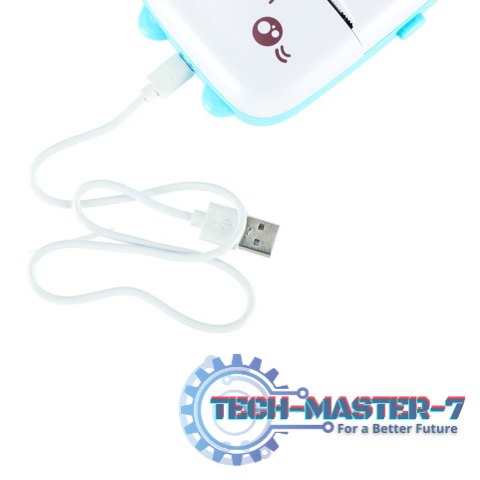 Drukotek drukarka mini termiczna do zdjęć notatek etykiet + kabel USB kotek kot niebieski Drukotek drukarka mini termiczna do zdjęć notatek etykiet + kabel USB kotek kot niebieski
