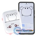 Drukotek drukarka mini termiczna do zdjęć notatek etykiet + kabel USB kotek kot różowy