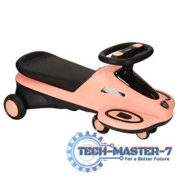 Jeździk grawitacyjny świecące koła LED z muzyką grający skuter 74cm różowo-czarny max 100kg