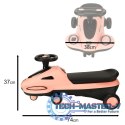 Jeździk grawitacyjny świecące koła LED z muzyką grający skuter 74cm różowo-czarny max 100kg