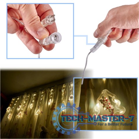 Kurtyna LED na okno girlanda świąteczna choinkowa 3 m 125 LED Kurtyna LED na okno girlanda świąteczna choinkowa 3 m 125 LED