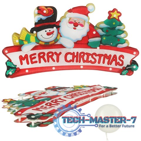 Lampki LED wisząca dekoracja okna świąteczna Merry Christmas XXL 45cm Lampki LED wisząca dekoracja okna świąteczna Merry Christmas XXL 45cm